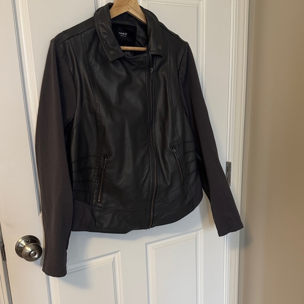 Torrid Black/Grey Leather Jacket - Picture 1 of 8